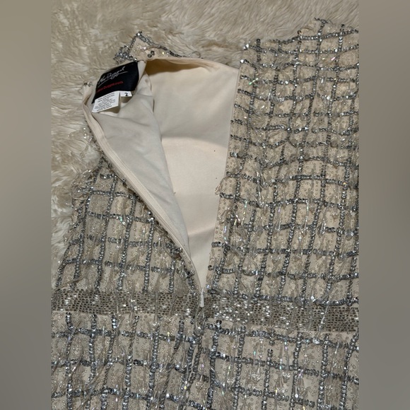 NWT Mac Duggal 5471 Sleeveless High Neck Beaded Midi Sheath Dress - Size 2 - Picture 7 of 9